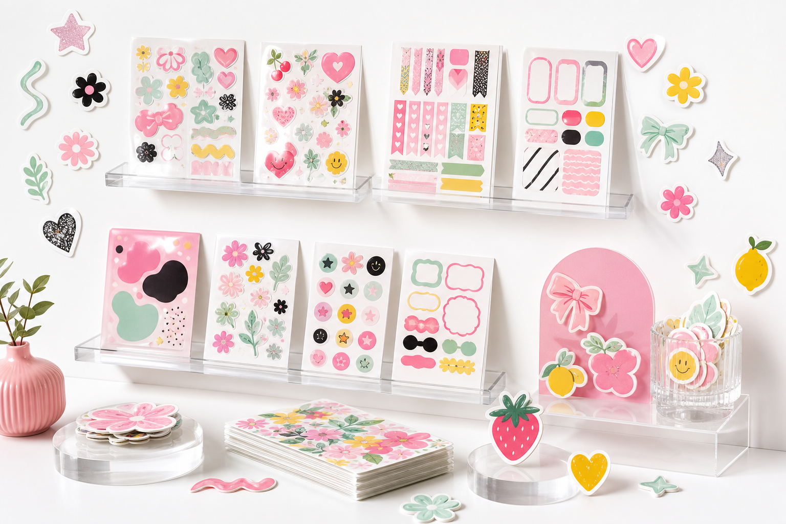 Premium sticker sheet display